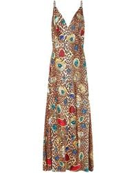 CAMILLA - V-Neck Printed Slip Dress - Lyst