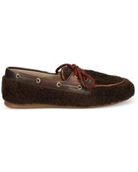 POSA - Mocassins Lacés À Effet Peau Lainée - Lyst