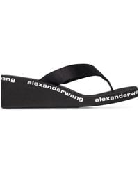 Alexander Wang - Logo-Print Wedge Flip Flops - Lyst