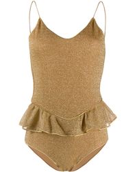 Oséree Bañador metalizado con volantes - Metálico