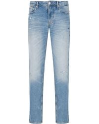 Emporio Armani - Schmale J06 Jeans im Distressed-Look - Lyst