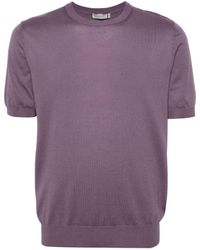 Canali - Cotton-blend Knitted T-shirt - Lyst