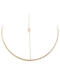 DALILA BARKACHE - 18Kt Pave Diamond 2 Pearl Earring - Lyst