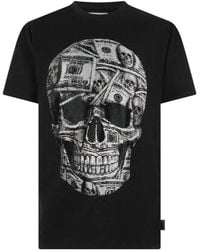 Philipp Plein - Jersey Round-Neck T-Shirt Ss Skull Dollar Stones - Lyst