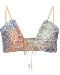 SANA OSMANI - Rosa Sequin Tie Top - Lyst