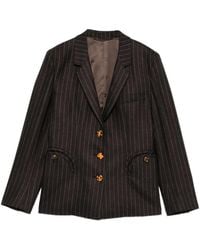 Blazé Milano - Lady Maud Pinstripe Button-Detail Blazer - Lyst