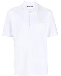 Moschino - Logo-patch Cotton Polo Shirt - Lyst