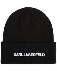 KARL LAGERFELD - Logo-Embroidered Beanie Hat - Lyst