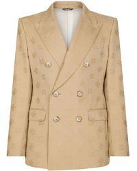 Dolce & Gabbana - Jacquard Logo Motif Blazer - Lyst