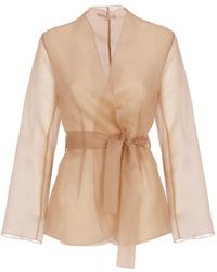Antonelli - Elia Belted Sheer-Finish Jacket - Lyst