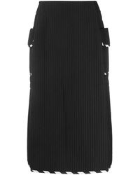 Henrik Vibskov - Pleated Stripe-Trim Straight Skirt - Lyst