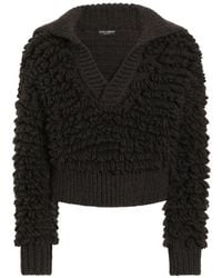 Dolce & Gabbana - Fur-Effect Wool Pullover - Lyst