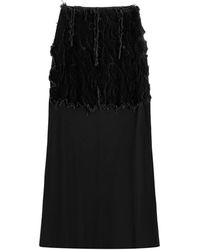 Maison Margiela - Velvet-Panel Maxi Skirt - Lyst