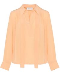 Yves Salomon - Blouse En Soie À Col Noué - Lyst