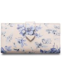 Prada - Large Printed Saffiano Leather Wallet - Lyst