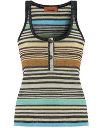 Missoni - Striped Metallic-Knit Tank Top - Lyst