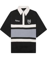 NAHMIAS - Stripe-Panel Polo Shirt - Lyst
