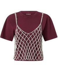 Pinko - Camiseta con capa de malla - Lyst