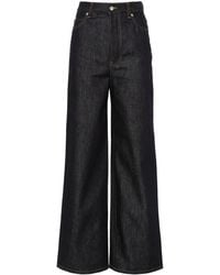 Loewe - High-Rise Wide-Leg Jeans - Lyst