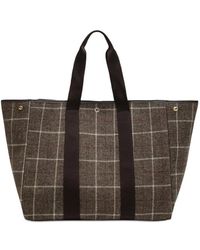 Rue de Verneuil - Medium Traversée Check-Pattern Tote Bag - Lyst