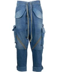 Greg Lauren - Panelled Tapered Jeans - Lyst