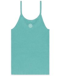 Sporty & Rich - Logo-Patch Ribbed-Knit Tank Top - Lyst