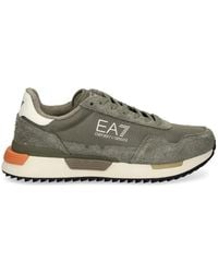 EA7 - Logo-Print Panelled Sneakers - Lyst