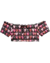 Fleur du Mal - Cropped Top Met Ruches En Mesh - Lyst