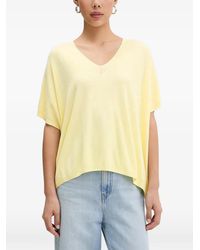 ViCOLO - Fine-Knit V-Neck T-Shirt - Lyst
