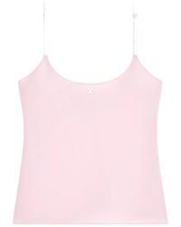 Courreges - Cropped Tank Top With Adjustable Spaghetti Straps - Lyst