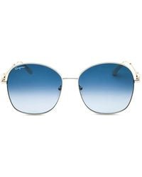 Ferragamo Eyewear - Gancini Round-Frame Sunglasses - Lyst