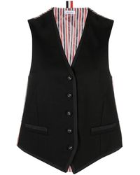 Thom Browne - Chaleco Con Cierre De Botón Y Cuello En V - Lyst