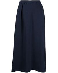 Yohji Yamamoto - High-Waist Pleated Midi Skirt - Lyst