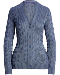 Ralph Lauren - Cárdigan de seda de punto de ochos - Lyst
