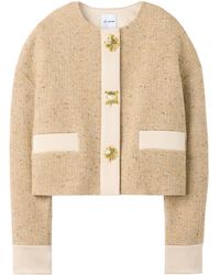 St. John - Cropped Tweed Jacket - Lyst