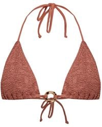 Bondeye - Crinkle-Effect Ring-Detail Bikini Top - Lyst