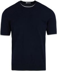 Paolo Pecora - T-Shirt Met Contrasterende Afwerking - Lyst