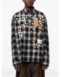 Maison Mihara Yasuhiro - Price Sticker Printed Check Shirt - Lyst