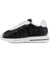 MCM - Diamante Monogram-Print Panelled Sneakers - Lyst