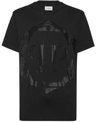 Philipp Plein - Camiseta con logo de strass - Lyst