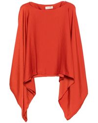 MOUTAKI - Cape-Style Boat-Neck Blouse - Lyst