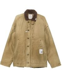 Maison Mihara Yasuhiro - Distressed Faux-Shearling-Collar Jacket - Lyst