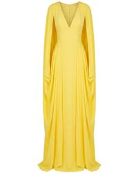 Gemy Maalouf - Cape-Sleeve V-Neck Maxi Dress - Lyst