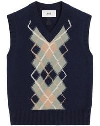 Ami Paris - Jersey Sin Mangas A Rombos - Lyst