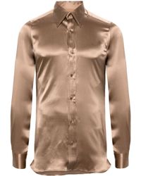Tom Ford - Point-collar Silk Shirt - Men's - Silk - Lyst