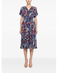 Nissa - Lace-Detail Viscose Midi Dress - Lyst