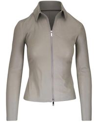 Jitrois - Agatha Zip-Up Leather Shirt - Lyst