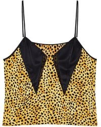 Versace - Cheetah-Print Silk Top - Lyst