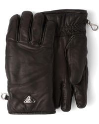 Prada - Handschuhe Aus Leder Mit Triangel-Logo - Lyst