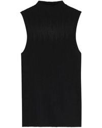HUGO - Knitted Top With Sheer Section - Lyst